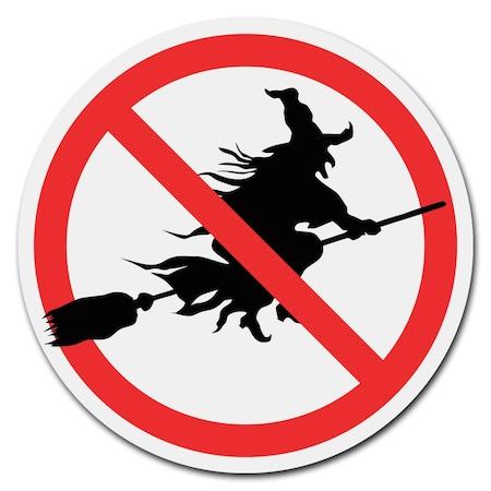 Corrugated Plastic Sign With Stakes 24in Circular-No Witch